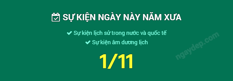 Sự kiện ngày này năm xưa ngày 1/11