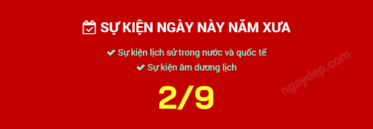 Sự kiện ngày này năm xưa ngày 2/9