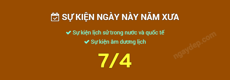 Sự kiện ngày này năm xưa ngày 7/4