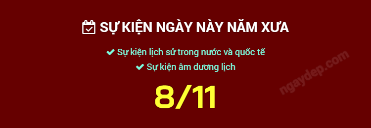 Sự kiện ngày này năm xưa ngày 8/11