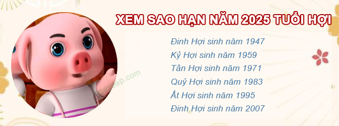 Bảng sao chiếu mệnh năm 2025 của tuổi Hợi
