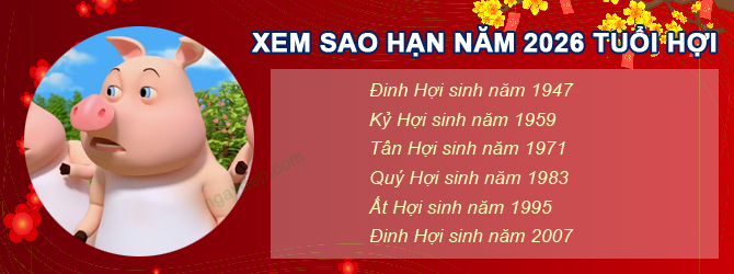 Bảng sao chiếu mệnh năm 2026 của tuổi Hợi