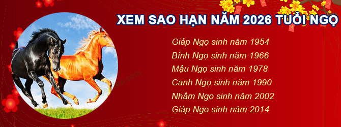 Bảng sao chiếu mệnh năm 2026 của tuổi Ngọ