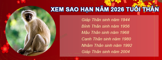 Bảng sao chiếu mệnh năm 2026 của tuổi Thân