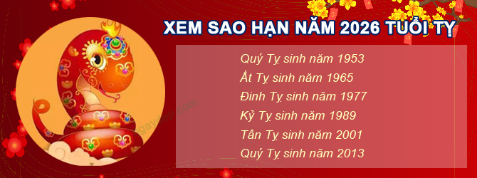 Bảng sao chiếu mệnh năm 2026 của tuổi Tỵ