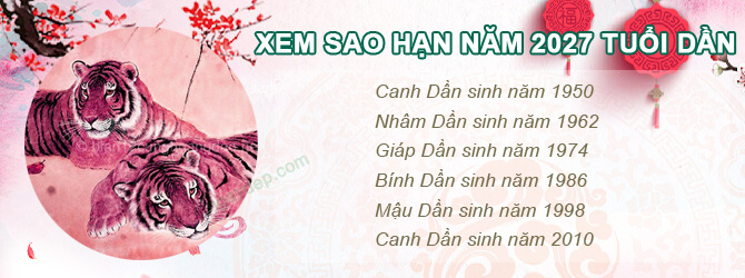 Bảng sao chiếu mệnh năm 2027 của tuổi Dần