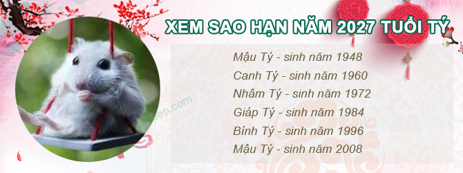 Bảng sao chiếu mệnh năm 2027 của tuổi Tý