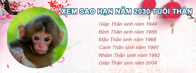 Bảng sao chiếu mệnh năm 2030 của tuổi Thân
